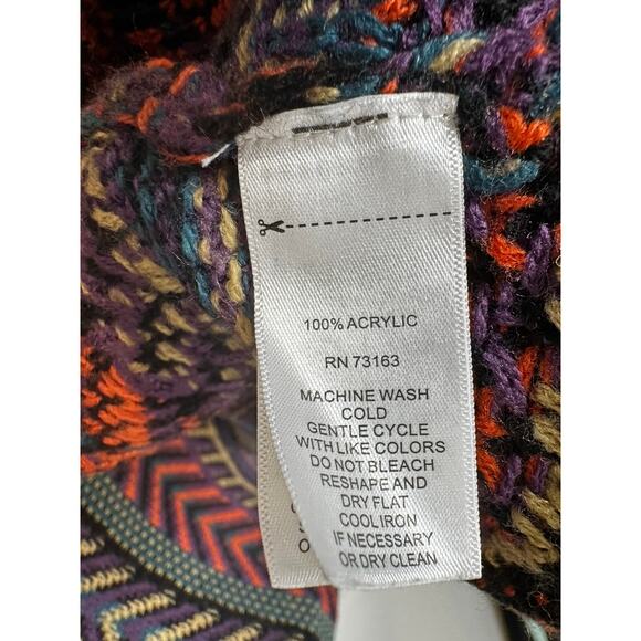 Multicolor Patterned Women's Sweater Coat - Picture 10 of 10